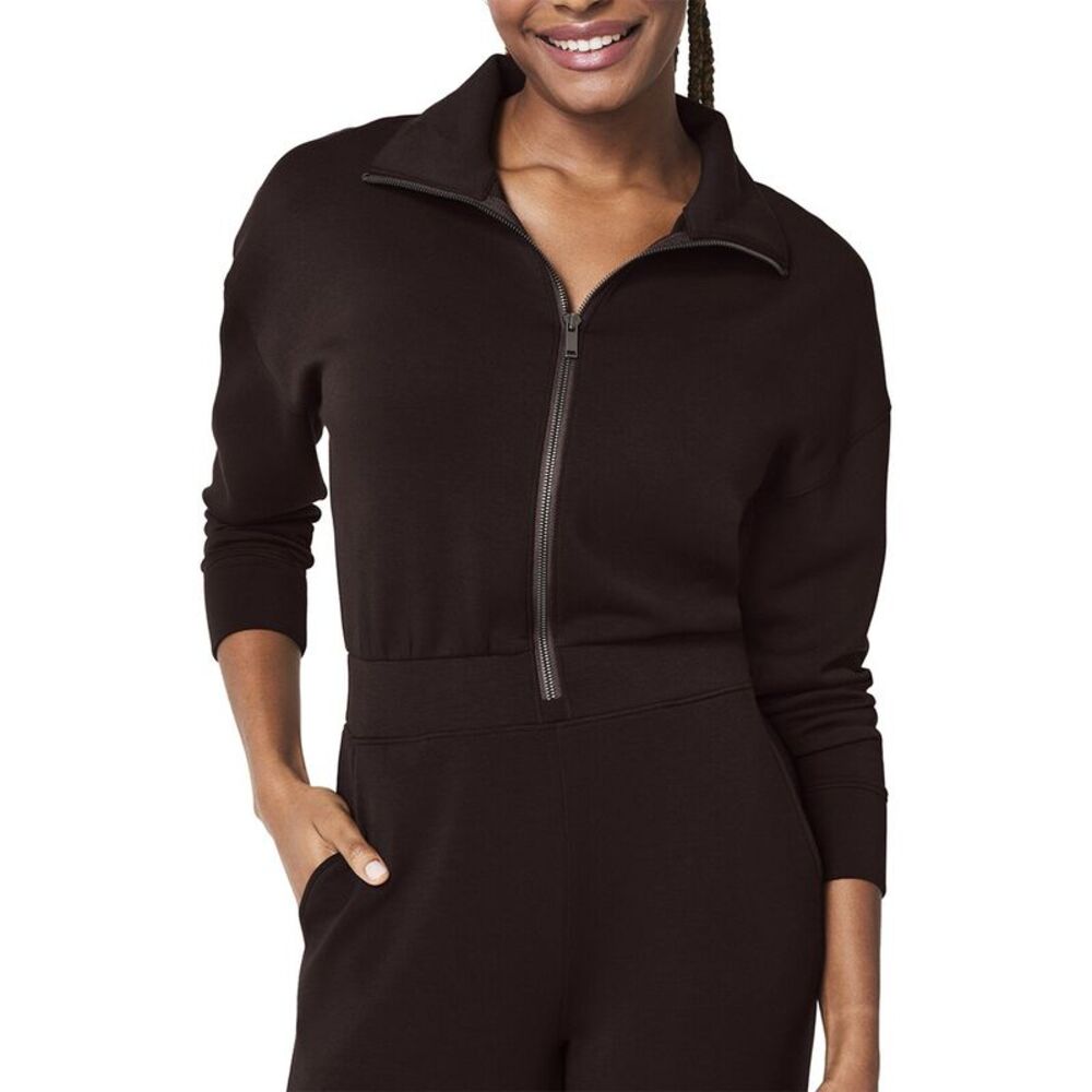 Women's Black Zip-Up Pajama Set